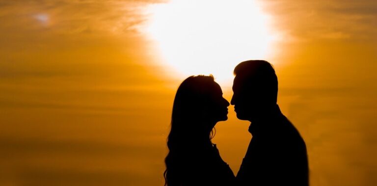 couple, silhouette, sunset, man, woman, husband and wife, nature, boyfriend girlfriend, pair, together, couple silhouette, love, romantic, affection, marriage, courtship, people